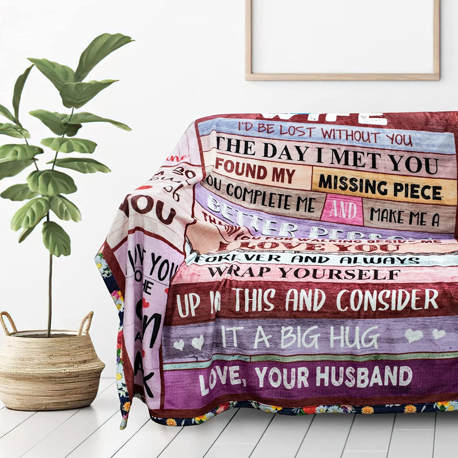 Blanket Gifts for Wife Romantic Anniversary Birthday Gifts for Wife Her I Love You Presents for Wife from Husband to My Wife Warm Gifts for Christmas Valentine's Mother's Day