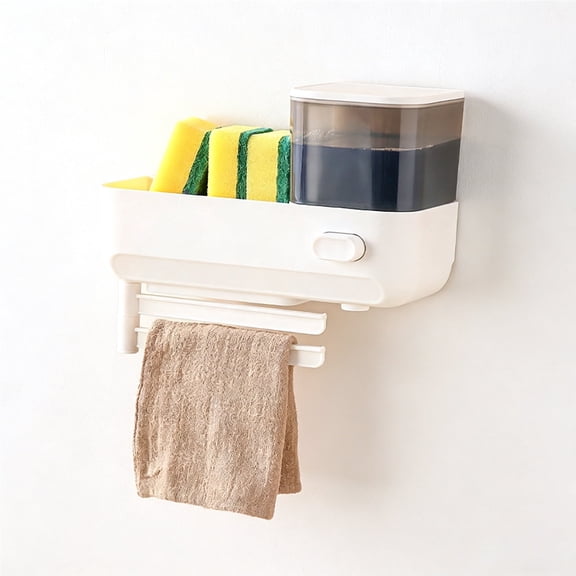 FIXPARTS Self Adhesive Sponge Holder for Kitchen Sink,Sink Caddy Organizer Wall Mount for Sponge