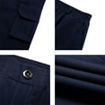 thumbnail image 7 of CIENVNSTG Mens Straight Leg Cargo Trousers Solid Color Multi Utility Side Pockets Elastic Waist Lightweight Breathable Casual Outdoor Daily Work Pants Navy 2XL, 7 of 7