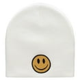 thumbnail image 5 of Smile Full Face Logo Embroidered Short Beanie - White OSFM, 5 of 5