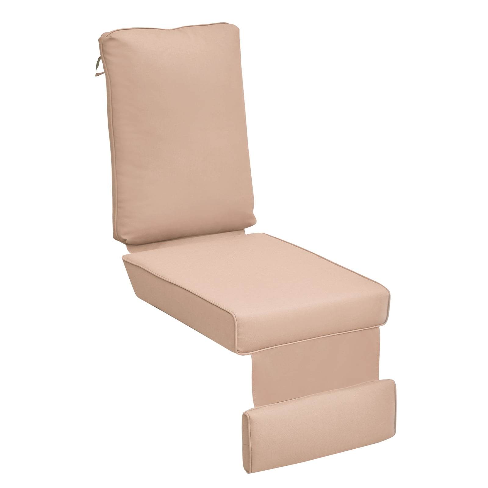 UMI Patio Recliner Cushion Cover, Khaki – Outdoor Replacement Seat & Back Cover for Wicker Chair, Waterproof & Removable, 27.6" x 23" x 26.7"