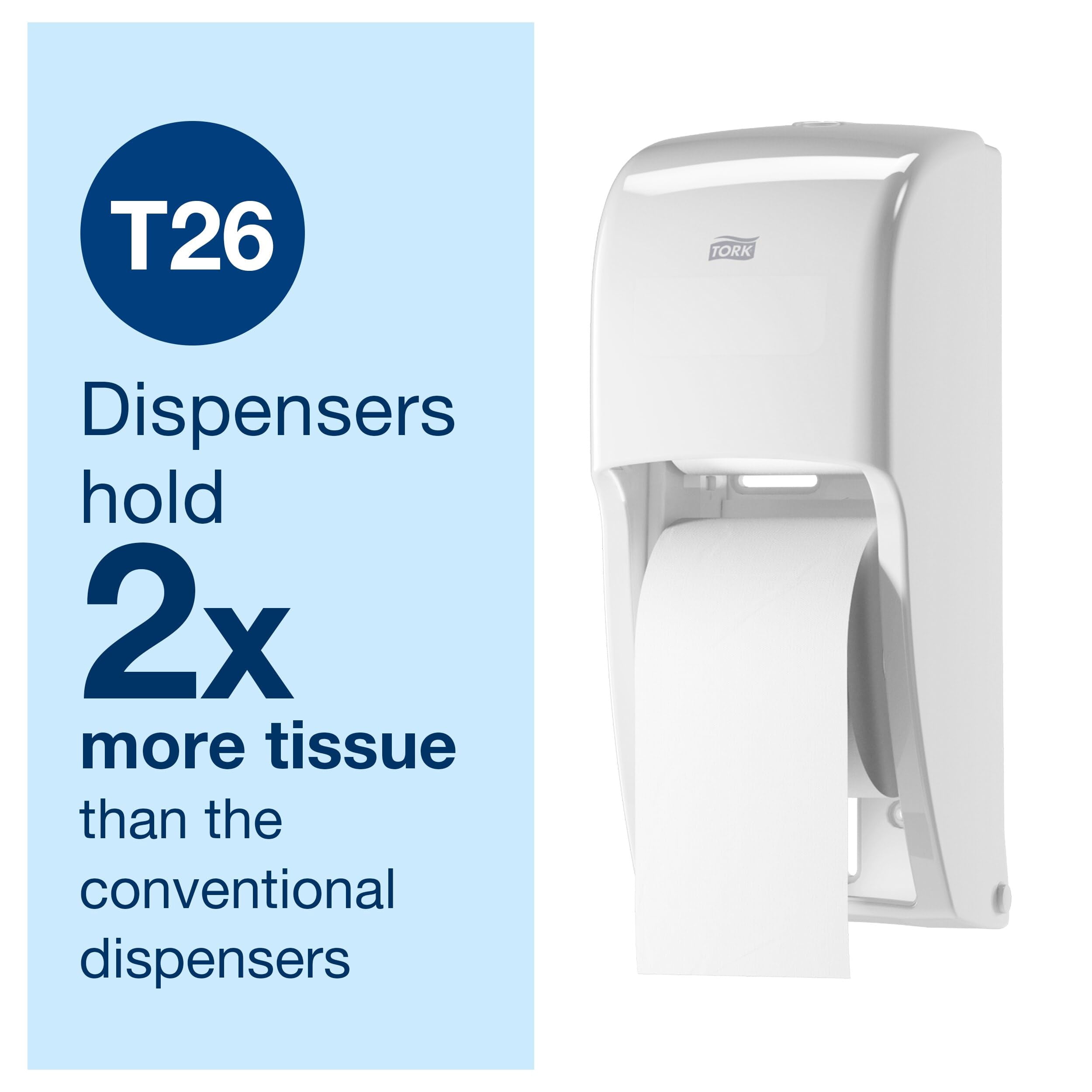 High Capacity Toilet Paper Rolls White T26, 2-Ply Bath Tissue, 36 Rolls 1000 Sheets Per Roll, Commercial Grade for Office Hospital Restroom, 110292A