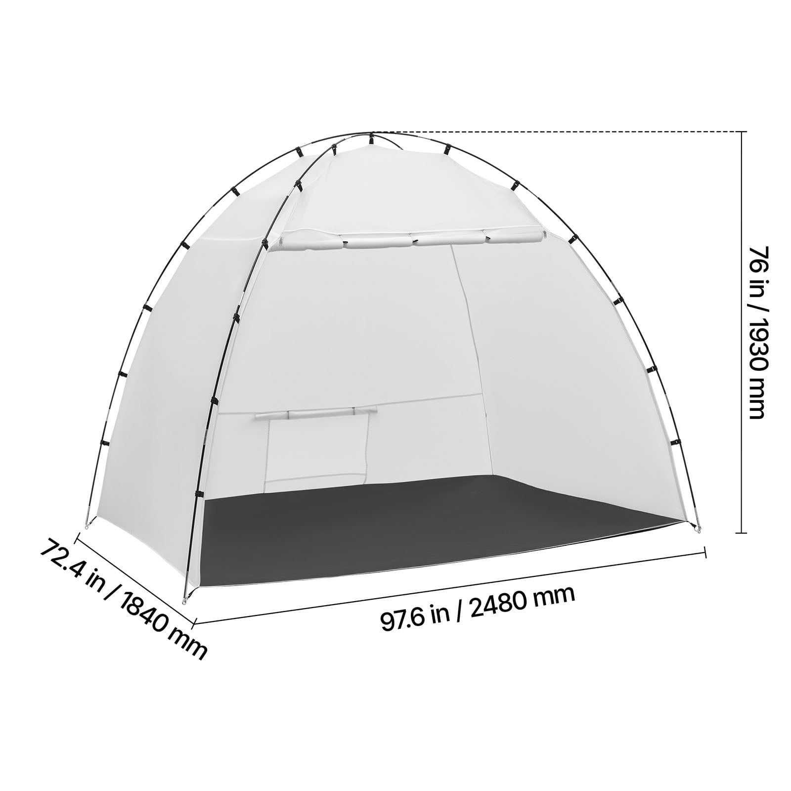 KFFKFF Portable Paint Booth Tent, 91.7 x 67.7 x 74.8 inch Spray Shelter with Floor & Mesh Screen, Spacious Oxford Fabric Tent for Painting Furniture like Cupboards, Chairs, and Tables