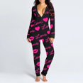 thumbnail image 1 of Pijama en forma de corazón para Mujer, ropa de dormir con solapa y botones, pelele para el Día de San Valentín, 1 of 4