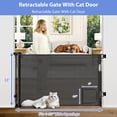 thumbnail image 3 of Gate with Cat Door 55" Wide Retractable Baby Gate for Stairs Mesh Baby Gate with Pet Door Retractable Dog Gate for The House Retractable Pet Gate with Door Safety Gates for Toddlers, 3 of 8