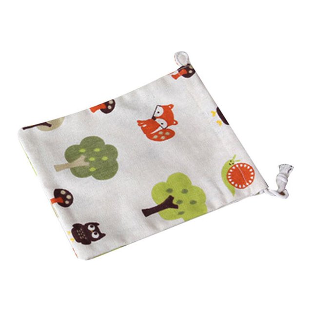 Cotton Blend Linen Home Storage Travel Use Printing Storage Bag Linen Printing Bag with the Drawstring