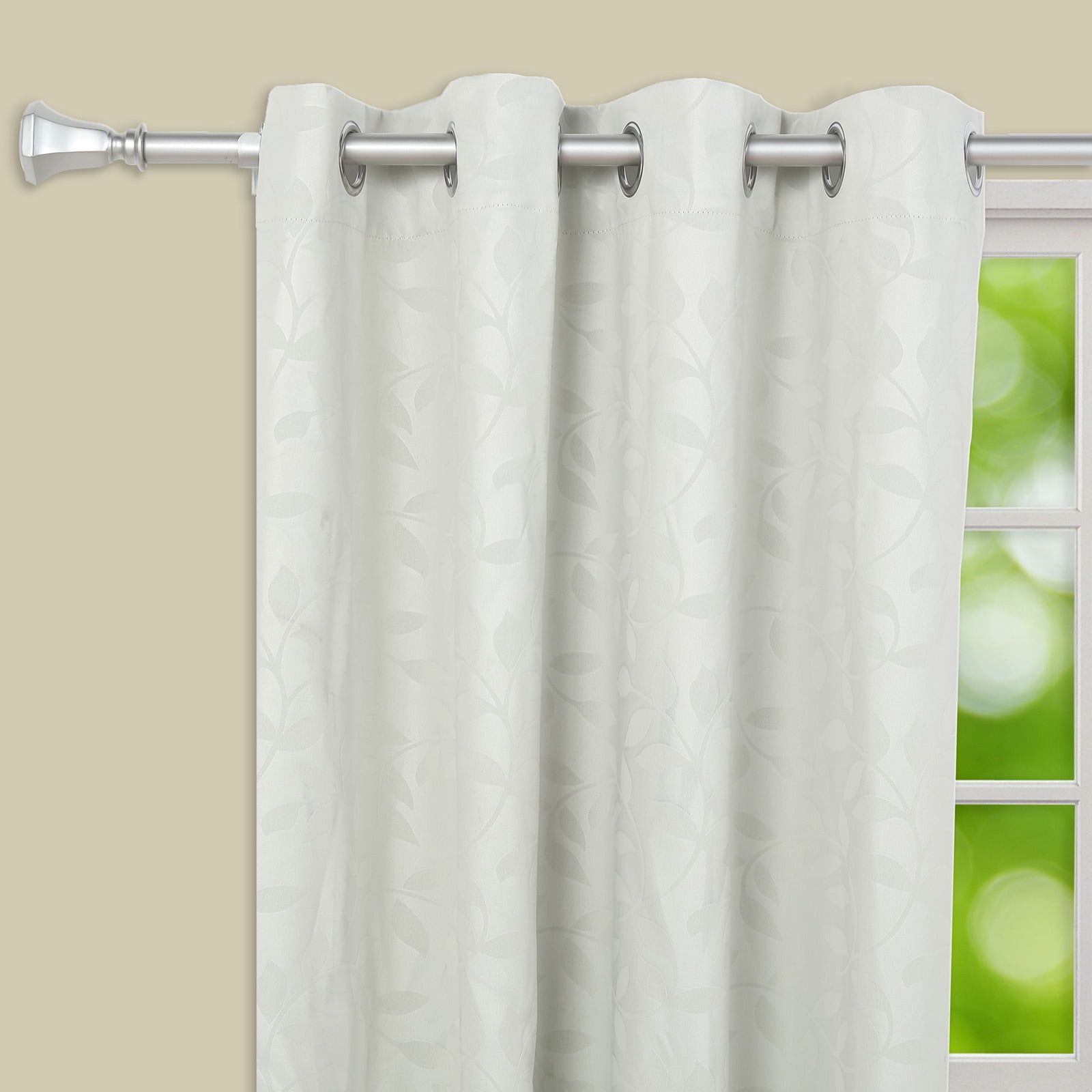 BalsaCircle 42-126-Inch long Adjustable Metal Curtain Rod Set Teardrop Finials - Wedding Party Home Window Decorations