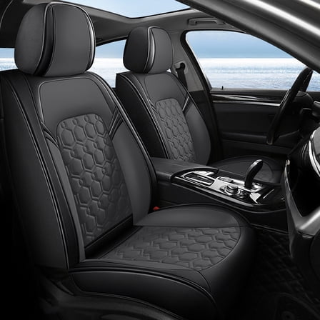 JIAMAOXIN Car Seat Cover Fit for JEEP Cherokee 2014-2023 Black&Gray 5-Seat Faux Leather Full Set Waterproof