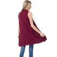 thumbnail image 5 of Made by Olivia Women's Sleeveless Draped Heavyweight Open Front Cardigan Layering Long Vest With Side Pockets -Made In USA, 5 of 6