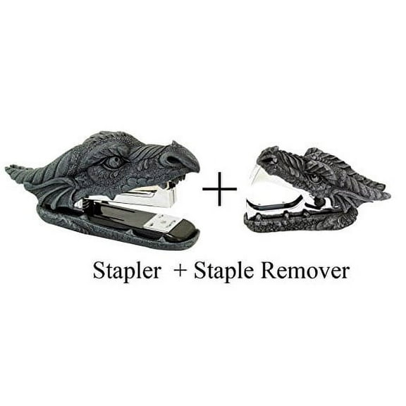 Novelty Guardian Dragon Stapler and Stapler Remover Office Desktop Stationery Set