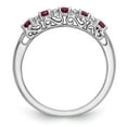 thumbnail image 2 of 14K White Gold Ring Band Wedding Ruby Round Red Diamond, 2 of 7