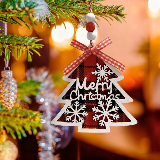 Christmas Red Plaid British-Style Letter Ornaments Christmas Tree Ambiance Decorations Gifts Gift Box Decorations