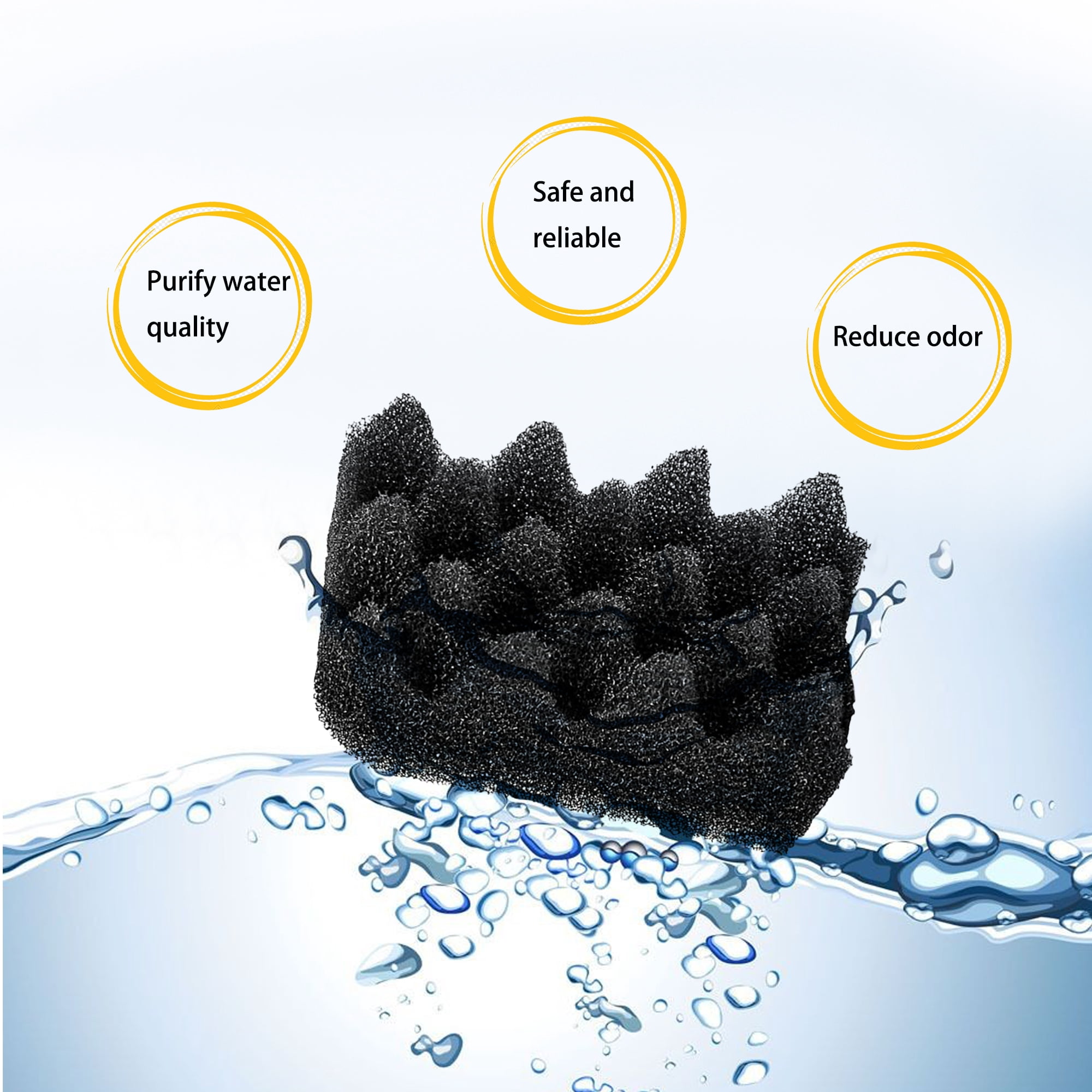 Genligt Aquarium Bio Sponge Foam Filter Pads Compatible with Fluval 304, 305, 306, 404, 405, 406, 12 Pack