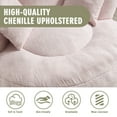 thumbnail image 2 of MOONMISS Chenille High Back Lazy Boy Sofa with Throw Pillows for Adults and Children, Indoor Outdoor, Pink, 2 of 5