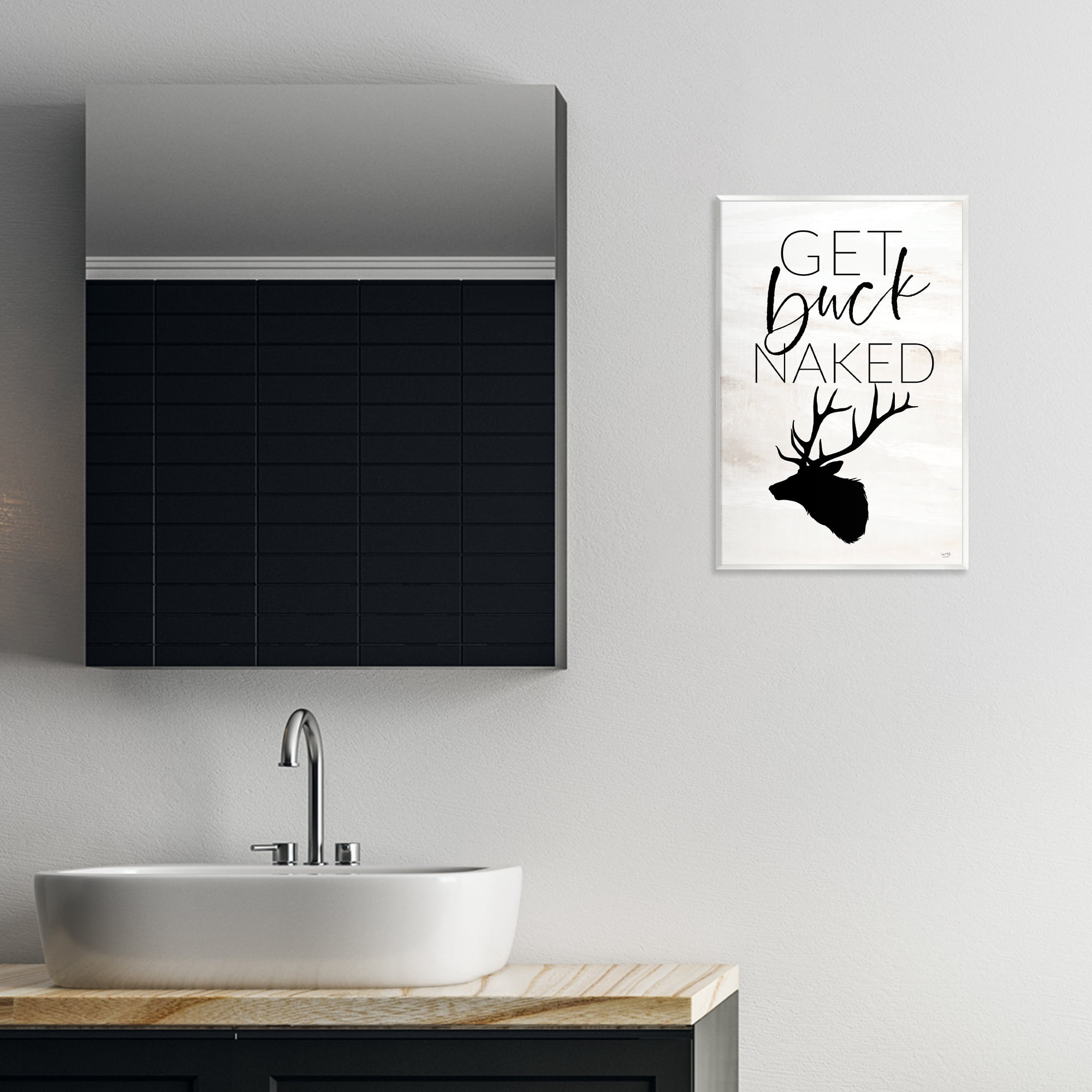 Stupell Industries Get Buck Naked Wall Plaque Art, design by Lux + Me Designs