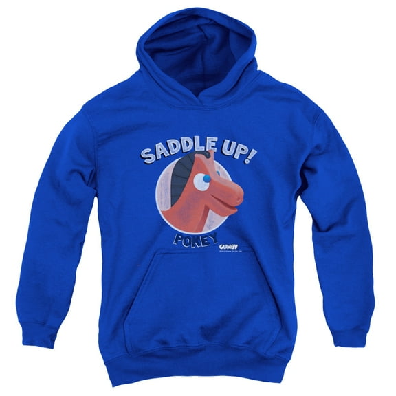 Gumby Saddle Up Youth Pullover Hoodie Sweatshirt Royal