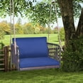 thumbnail image 4 of Gymax Patio Rattan Porch Swing Single Person Hanging Seat w/ Seat & Back Cushions Backyard, 4 of 10