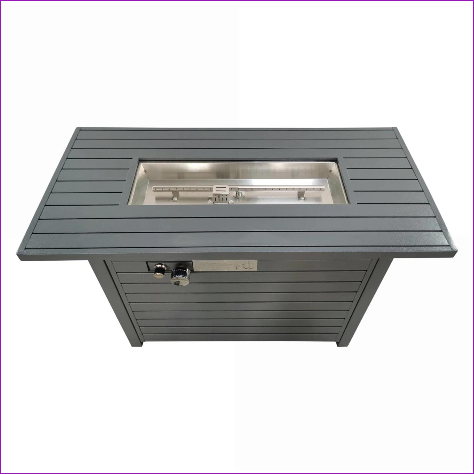 Outdoor Stoves | Estufas al Aire Libre | 42" Modern Off-White Fire Pit Table | For Patio Backyard | Steel