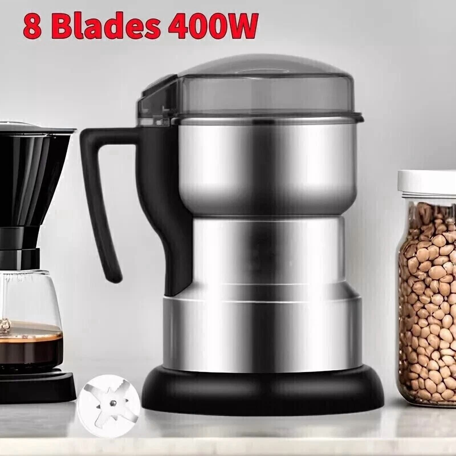 CRESTIN- Mini Electric Coffee Grinder Grinding Milling Bean Nuts Spice Matte Blender 400W