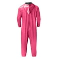 thumbnail image 6 of Rohuuque Unisex Holiday Themed Onesie Dress Up Solid Color One-Piece Pajama with Front Zipper and Pocket Cozy Home Wear Hot Pink, 6 of 9