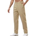 thumbnail image 2 of Sweatpants for Men Spring Summer Elastic Waist Straight Leg Relaxed Fit Business Casual Pants Trousers with Pockets, 2 of 9