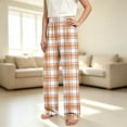 thumbnail image 6 of DxhmoneyHX Boys Plaid Pants Wide Leg Elastic Waist Loose Trouser Casual Loungewear Sleep Pant with Pocket Size 4-16 Years, 6 of 6
