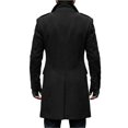 thumbnail image 4 of Trench Coat Men Vintage Double Breasted Winter Wool Blend Lapel Medium Long Jackets Business Long Regular Fit Warm Outfits, 4 of 4