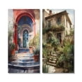 thumbnail image 2 of Designart "Rustic Stairway Welcoming Cottage Entry I" Farm Wall Art Set Of 2 - Country Red Wall Decor Set Of 2, 2 of 6
