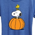 thumbnail image 3 of Peanuts - Snoopy Woodstock Pumpkin - Women's Short Sleeve Graphic T-Shirt, 3 of 6