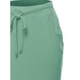 thumbnail image 5 of A2Y Women's Elastic Waist Self Tie Tulip Hem Side Pocket Skirt Light Green S, 5 of 5