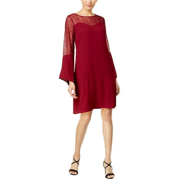 Thalia Sodi Women's Lace Illusion Shift Dress (L, Napa Wine)