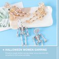 thumbnail image 1 of HEALEEP 1Par Pendientes Colgantes Con Esqueleto Dorado Y De Rhinestones, 1 of 8