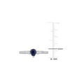 thumbnail image 4 of 1/2 Carat (Ctw) Blue Sapphire Three Stone Ring with Diamonds in 14K White Gold for Women, 4 of 6