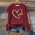 thumbnail image 2 of Uootdi Game Day Long Sleeve Sweatshirt for Women Funny Letter Print Graphic Top Fall Fashion Sports Tops, 2 of 4
