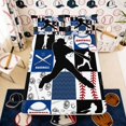 thumbnail image 3 of Erosebridal Navy Black Baseball Patchwork Queen Sheet Sets, Sport Bed Set for Boys and Girls, 4-Piece, 1 Flat Sheet, 1 Fitted Sheet and 2 Pillowcases, 3 of 6