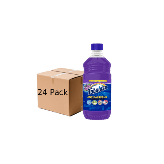 Fabuloso Antibacterial Multi‑Purpose Cleaner – Lavender, 16.9 fl oz Bottles (Pack of 24) – Kills 99.9% of Bacteria, Long‑Lasting Lavender Fragrance