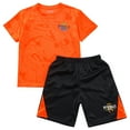 thumbnail image 3 of Alvivi Kids Boys Football Soccer Jersey Sport Team Uniform Outfit Short Sleeve T-Shirt and Shorts Set Orange 7-8, 3 of 7