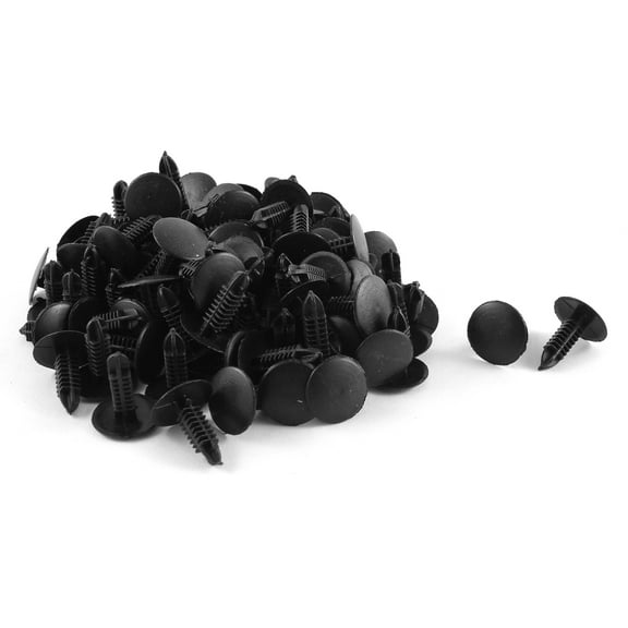 Unique Bargains 100 Pcs Car Trim Plastic Fir Tree Fastener Black 5 x 5mm Hole Size