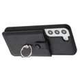 thumbnail image 4 of Compatible with Samsung Galaxy S22 Wallet Phone Case,360°Rotation Finger Ring Holder Kickstand,with Card Holder,Lychee Pattern PU Leather Durable Shockproof Rugged Phone Case,Black, 4 of 12