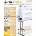 thumbnail image 4 of Z-DESDEMONA Electric Hand Mixer, Powerful Hand Mixer Electric Handheld with Whisk, Dough Hook,Hand Held Mixer with Turbo for Baking Cakes, Eggs, Cream Food (White), 4 of 8
