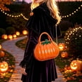 thumbnail image 6 of HAYIMI Women Pumpkin Handbag Stylish Glossy Removable Chain Strap Handle Crossbody Purse Halloween Party Shoulder Bag, 6 of 6