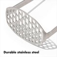 thumbnail image 3 of Stainless Steel Smooth Potato Masher, Black/Silver, 3 of 5
