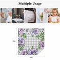 thumbnail image 5 of Cloth Napkins Set of 2 - 20x20 Inches, Purple Flowers Washable Reusable Table Napkins, Spring Floral Leaves Plants Gray Plaid Soft & Absortbent Dining Napkin for Party Wedding Hotel Restaurant, 5 of 8