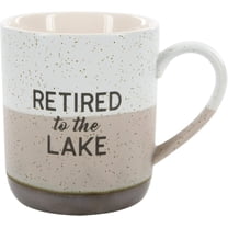 Pavilion - Retired To The Lake - Large 15 Oz Stoneware Coffee Cup Mug