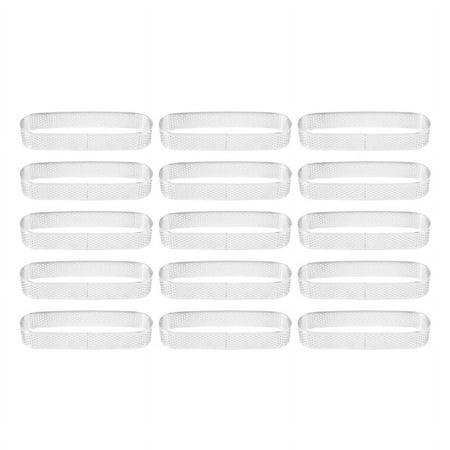 

15Pcs Oval Tartlet Molds Perforated Tart Molds for Baking Stainless Steel Round Form Ring for Tart Mousse Pies Quiche