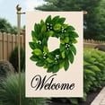 thumbnail image 4 of NewJum Wreath Spring Garden Flag Magnolia Leaves Welcome Small Yard Flag Double Sided Burlap Summer Flag for Outside Decor 12x18, 4 of 6