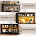 thumbnail image 4 of 69" Tall Pantry Cabinet with LED Lights & Charging Station, Large Kitchen Pantry Storage Cabinet Kitchen Hutch Coffee Bar Cabinet with Drawers and Wine Rack, 4 of 6