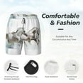 thumbnail image 3 of Yiaed Running White Horses Print Mens Swim Trunks Bathing Suit Compression Liner Beach Swim Shorts Swimwear Quick Dry Zipper Pocket No-Chafing Board Short-Medium, 3 of 6