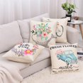 thumbnail image 5 of Set of 4 Decorative Hello Spring 20 x 20 Inches Throw Pillow Covers - Bicycle Car Linen Square Pillow Cushion Case for Sofa Couch Bed Home Outdoor Car (20" x 20", Spring/Flower), 5 of 6
