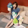 thumbnail image 3 of 11.8 Inch Super Cute Sun Flower Smiling Face Flower Creative Stuffed Plants Plush Toy Room Decoration for Your Family Birthday Gifts (5. Green), 3 of 4